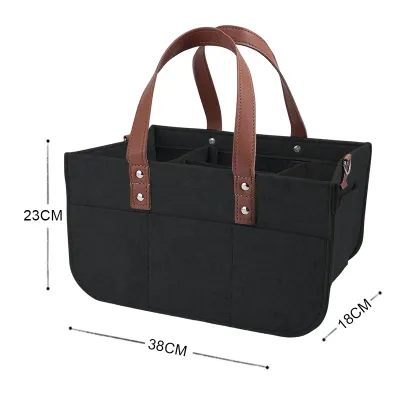 Baby Felt Diaper Bag Maternity Diaper Caddy Organizer With Zipper Pocket Portable Nursery Storage Bag