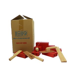Đồ chơi gạch xây dựng gỗ loại to cao cấp 42 viên kèm dụng cụ xây đồ chơi gạch gỗ xây dựng các công trình tư duy giáo dục cho bé