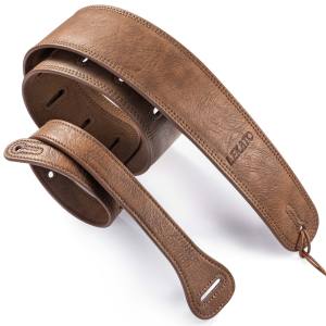 LEKATO LGS-7 gitar tali 6.3cm lebar kulit Bass gitar tali dengan menebal buih Padded tali gitar elektrik laras