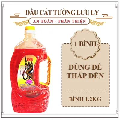 Dầu Cát Tường Lưu Ly Thắp Đèn 1.2kg - 1.8Lít - Hàng Mã Thiên Lộc