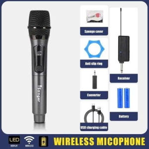 Professional Wireless Microphone UHF Handheld Rechargeable Dynamic Mic System for Karaoke & Events