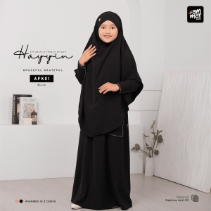 Set Abaya Anak Perempuan Premium & French Khimar HAYYIN Gamis Arab Dress Nyaman Adem Anti UV by AMMARKIDS Cocok Lebaran sehari hari Baju Ngaji Anak