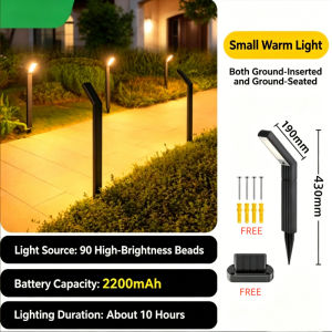 CHENBEN Led Solar Street Light Outdoor Waterproof 2-In-1 Lawn Lamp Tricolor Spike Lights for Garden Landscape Walkway Pathway Spotlight
