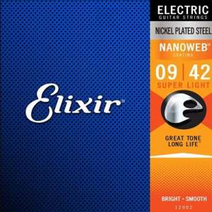 [Chính Hãng] Dây Đàn Guitar Điện Elixir 12002 12052 Phủ Lớp Nanoweb Cỡ 9-10 Tùy Chọn