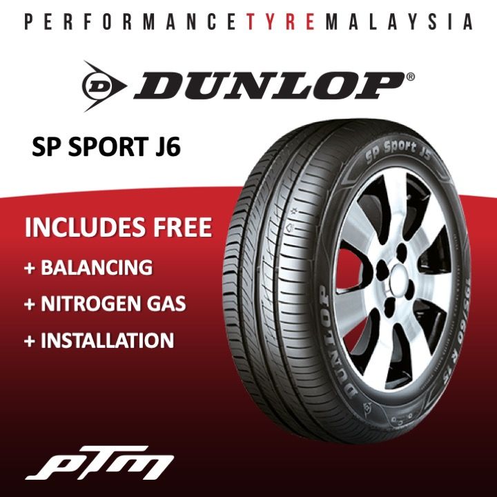 Dunlop SP Sport J6 12 13 14 15 inch Tyre FREE INSTALLATION