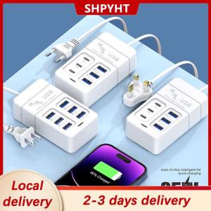 [COD] SHPYHT Local delivery Ship within 24 hours 1PC US Plug 6Ports Multiport USB Charger 35W PD Type-C Mobile Phone Fast Charge Wall Chargers TypeC USB Hub Adapter