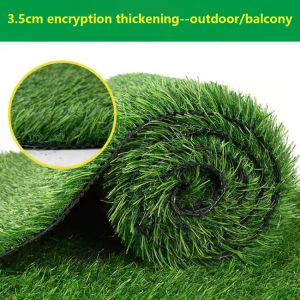 Artificial turf 2M x 1M 3.5cm fluff height artificial synthetic grass drain hole indoor and outdoor pet artificial grass carpet is suitable for garden backyard terrace balcony