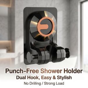 Adjustable Shower Head Holder No Drill Heavy Duty Adhesive Bracket Wall Mount Fixer For Bathroom Bidet Sprayer
