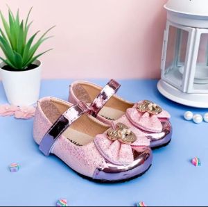 Fatharani Shoes Sepatu Pesta Anak Perempuan Sepatu Bayi Metalik Usia 1.2.3 Tahun