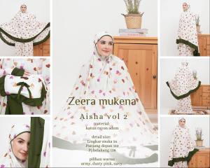 BARU - ZEERA MUKENA AISHA VOL 2 - MUKENA LEBARAN - MUKENA DEWASA - MUKENA REALPICTURE