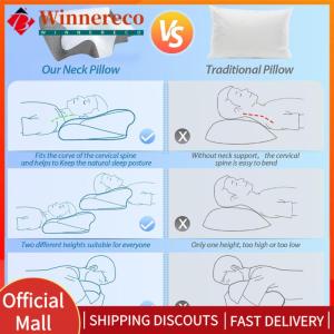 【winnereco】หมอนเมมโมรี่เมมโมรี่คอร์รองหมอนรองหมอนหมอนนอนสบายหมอนหมอนระบายความร้อนสำหรับคอและไหล่