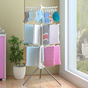 Msk Jemuran menara bahan stainless / Rak Jemuran Pakaian Bayi Rak Jemuran Handuk Menara Bayi Kaos Kaki Kain Gantung Berdiri