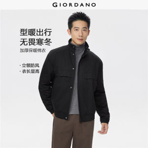 Giordano Men 100% Cotton stand collar padded jacket Free Shipping 01075713