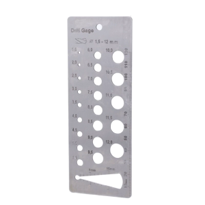 1.5-12mm bu lông không gỉ và chỉ số đường kính dây đo mét bit đo với lỗ treo dụng cụ đo khoan đồng hồ đo