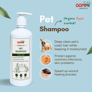 Oommi Probiotics Pet Shampoo | For Normal Skin | Deodorizing | Dogs & Cats Shampoo 500ml