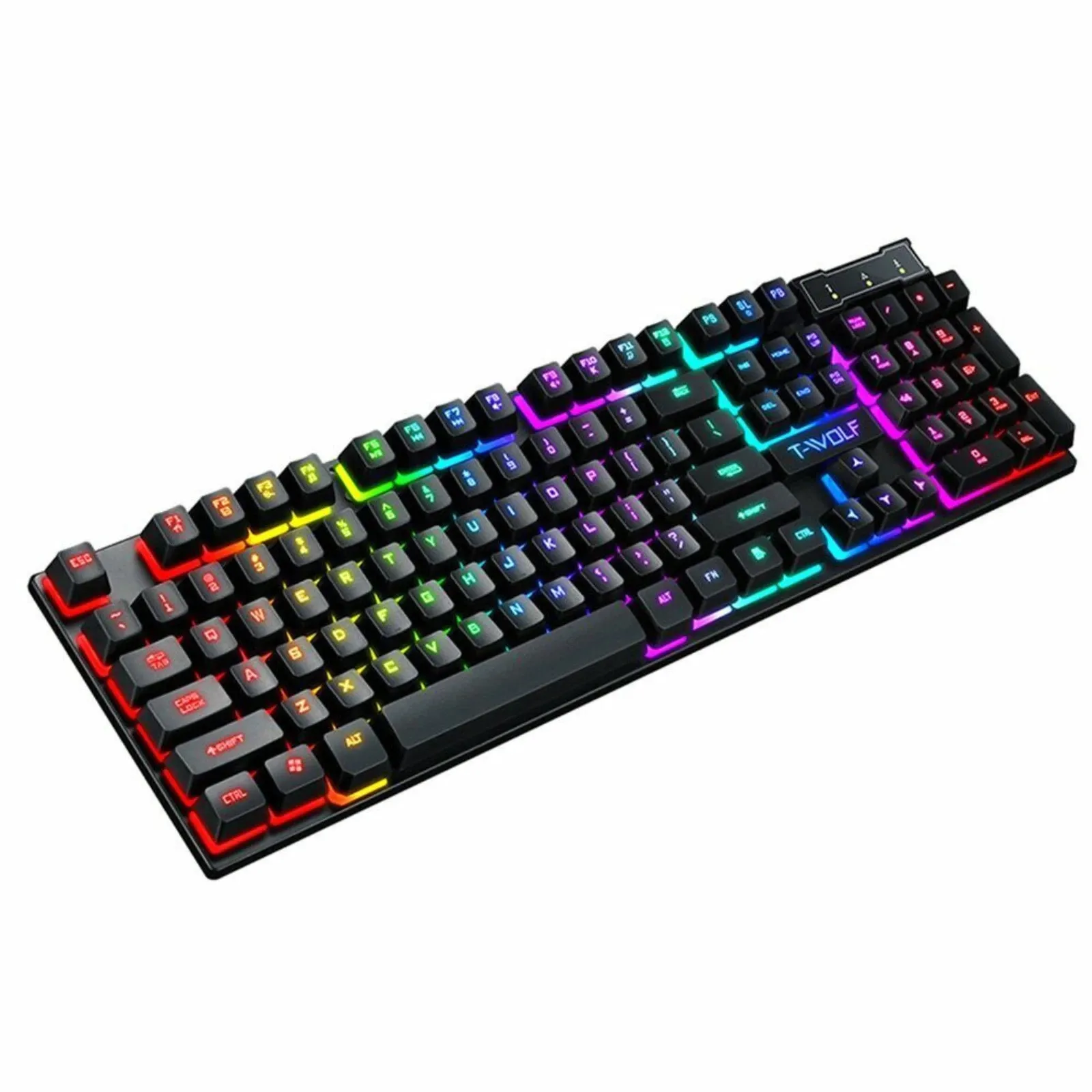 T-WOLF T20 Rainbow Backlit Gaming Keyboard #T20 #T-Wolf #Computer #keyboard #Gaming #Keyboard #2742 #电脑键盘 #电竞键盘