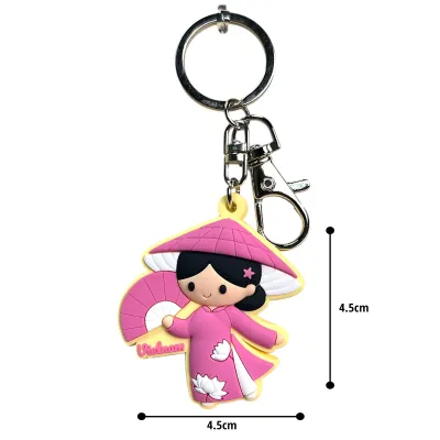 Móc khóa lưu niệm Việt Nam hình con người Việt Nam Cô gái Áo dài Hoa sen Xe Máy kèm móc cài lobster tiện dụng Quà lưu niệm Saigonir