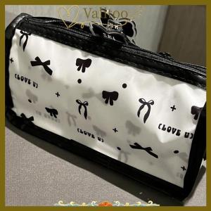 [Valitoo] Cartoon Translucent Pencil Case Multi-layer Vertical Large-capacity Stationery Storage Bag School Supply Cosmetic Bag