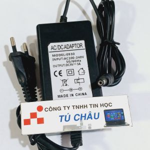 Adapter DC 9V - 3A / Đầu cắm 5.5mm x 2.1mm (Dây liền adapter)