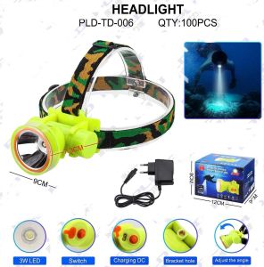 PLD-TD-006 BARU Senter Kepala Selam  50Watt Hi Tech LED Super Terang Waterproof Lithium Cas Recas Rechargeable Isi Ulang Tahan Lama 22 Jam 10000 mAh Outdoor Headlight Diving Flash Light Selam Nyelam Menyelam tahan air hingga 200meter