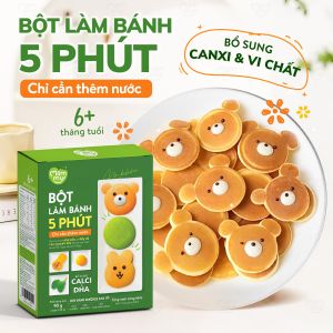 Bột làm bánh Pancake Gấu Mămmy làm bữa phụ cho bé với 5 phút bổ sung vitamin và dinh dưỡng cho bé