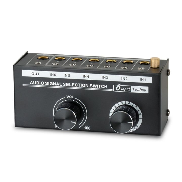 (SZHA) Audio Switcher -6-Way 3.5/6.35mm Stereo Audio Switch - Signal ...