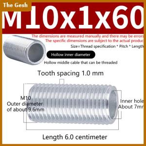 [The Gesh] 10Pcs M10 Lamp Tooth Tube Metal Hollow Threaded Tube Screw Nut Lamp Cap Galvanized Chandelier Connect Rod Fixed Base
