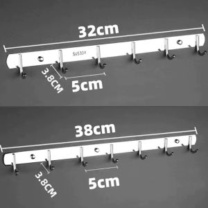 Broom Hook Holder Wall Mount Mop Organizer Holder Stainless Steel Storage Hook Kitchen Bathroom Organization