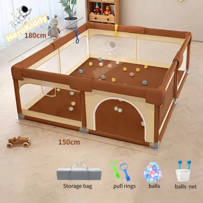 Playpen For Baby Big Baby Playpen With Balls Steel Frame With Protector Indoor Play Fence