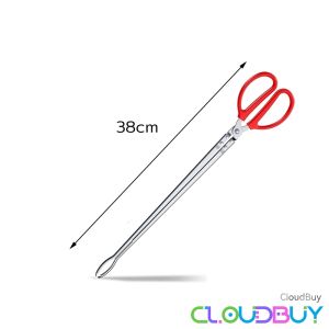 C.B.【Ready in Stock】 Eel Clip Stainless Steel Sea Fishing Clip Multifunctional Long Handle Crab Tongs Garbage Clip