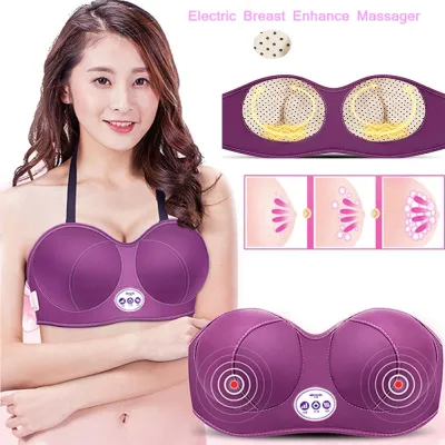 Electric Breast Massage Bra Vibration Chest Massager Growth Enlargement Enhancer Breast Heating Stimulator Machine Charging USB Christmas Gift Present