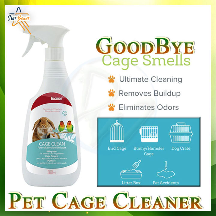Bioline Pet Cage Cleaner Spray 500ml Cage Clean Habitat Deodorizer