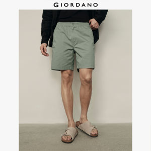 Giordano Mens กางเกงผู้ชาย Korea Collection Twill Pleated Shorts 01105532001 กางเกงขาสั้นผู้ชาย กางเกงจิออดาโน