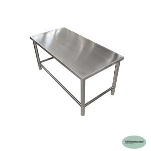 CMS โต๊ะสแตนเลส ขนาด50*100ซม.สูง50ซม. แบบเชื่อมติด ไม่ต้องประกอบ. ความหนา1มม. คานล่างอยู่ด้านข้าง.