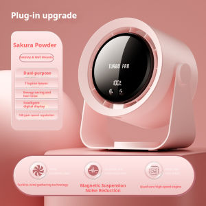 New fan circulation fan household USB charging desktop turbine small fan LED digital display wall-mounted desktop small electric fan
