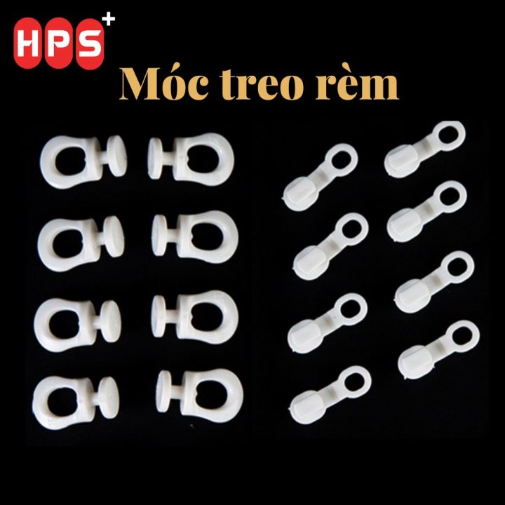 Móc nhựa gắn thanh treo rèm dán tường, Ròng rọc, Phụ kiện treo rèm, Móc ...