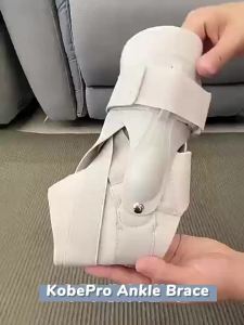 Ankle Brace with Side Stabilizers - Adjustable Ankle Support Sprained Ankle Brace for Ankle Sprained Achilles Tendon Plantar Fasciitis Injury Recovery Ankles Support for Running Basketball Football (Gray Medium)