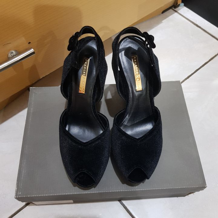 Preloved Sepatu Pesta High Heels Party Wedges Charles n Keith C&K