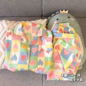 DSF Studio 多巴胺云朵棉睡衣男童女童套装儿童长袖春秋款甜美家居服套装童装