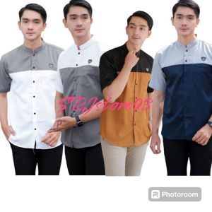 100 RIBU DAPAT 4 BAJU KOKO KOMBINASI STM MUSLIM PRIA DEWASA LENGAN PENDEK BAHAN FULL KATUN ADEM