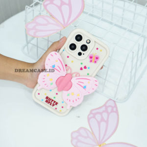 [3D-11] Softcase lentur Camera protect New 3D Uniq Butterfly timbul For iPhon3 6/6s PLUS 7/8 PLUS X/XS MAX XR IP 11 PRO MAX IP 12 PRO MAX IP 13 PRO MAX IP 14 PRO MAX  Case macaron lucu kupu kupu kesing murah viral