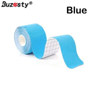 Buzesty 5cmX5m Pre Cut Kinesiology Tape Elastic Exercise Muscle Patch Type I Waterproof and Breathable Sports Fitness Intramuscular Original Cotton Athletic Tape for Muscle Pain Relief and Joint Support