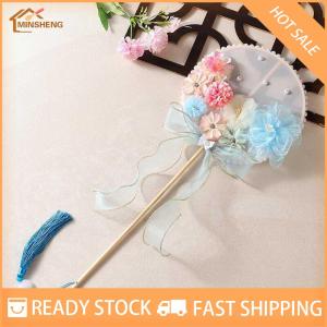 MIH ✨ COD ✨ ผ้ารูปผีเสื้อดอกไม้ดอกไม้ทรงกลมที่จับยาวของจีนอุปกรณ์สำหรับงานแต่งงานอุปกรณ์สำหรับการถ่ายภาพอุปกรณ์ตกแต่งบ้าน