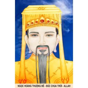 Tranh gắn đá đính kín toàn bộ Cha Trời Mẹ Mẫu Ngọc Hoàng Thượng Đế Phật Địa Mẫu