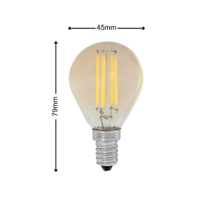 Dycorra LED Filament Bulb G45 (Tint) E14 4W Day Warm Retro Edison Tinted Glass Bulb Lamp Vintage