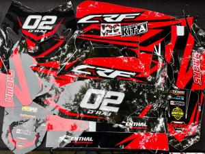 Decal Sticker - Stiker Dekal CRF 150L Fullbody Motif simpel merah hitam list putih D-I2-037 I2-1065 D-I2-1438