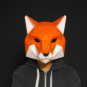 D-Craft หน้ากากหมาป่าสามมิติสุดเท่ DIY Low Poly Wolf Papercraft Mascot Cosplay Party
