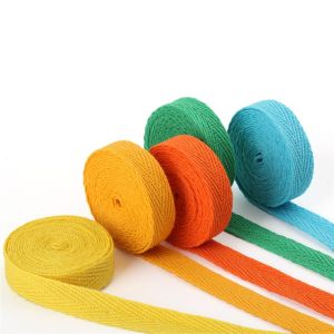 SUNNYDOLL Handmade Fold Crafts DIY Accessories Overlock Sewing Woven Ribbon Herringbone Tape Cloth Strap Cotton Ribbon