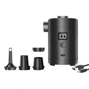 Portable Rechargeable Electric Air Pumps LCD Display for Camping Hiking Outdoor Gear Fast Inflation with Multiple Nozzles