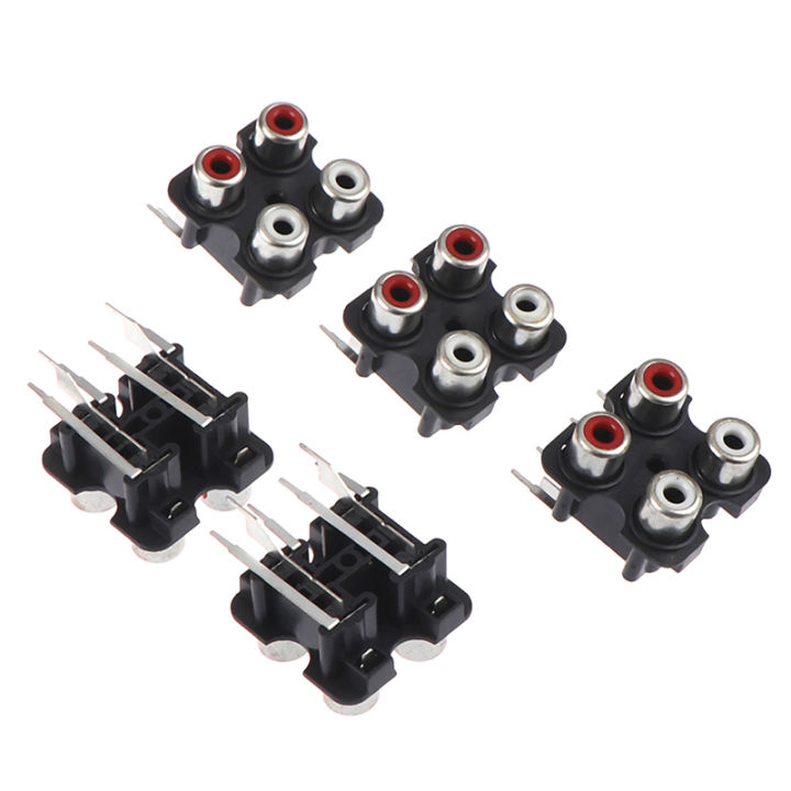 LEI 5pcs 2 4 Hole RCA FEMALE STEREO AUDIO JACK AV AUDIO INPUT SOCKET ...